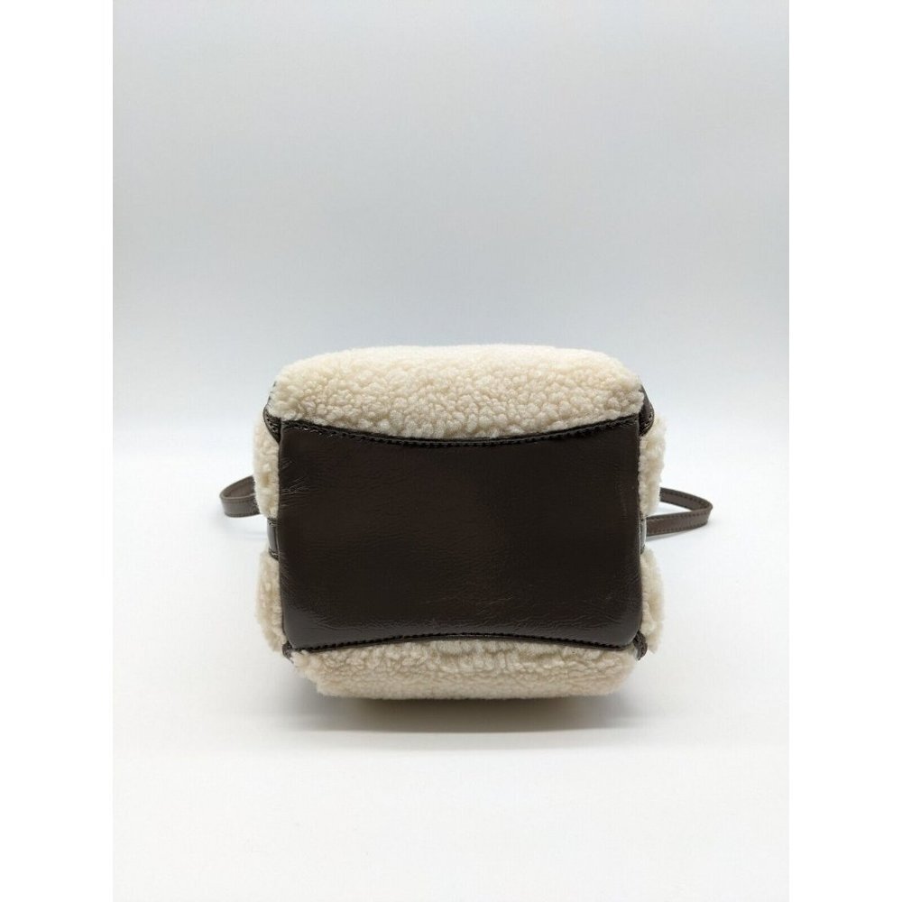 CALVIN KLEIN Astatine sherpa and patent leather top handle mini crossbody -Taupe - Picture 9 of 11